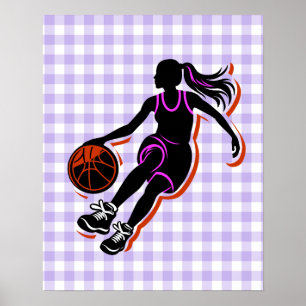 Póster Chica de baloncesto Poster Dribbling