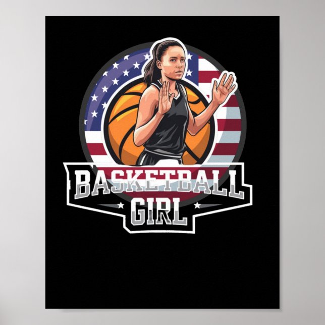 Póster Chica De Baloncesto Usa (Frente)
