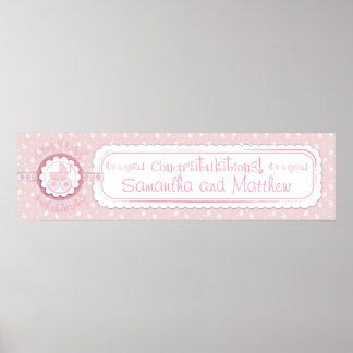 Póster Chica de banner de Baby Carriage y Pacifier Baby S