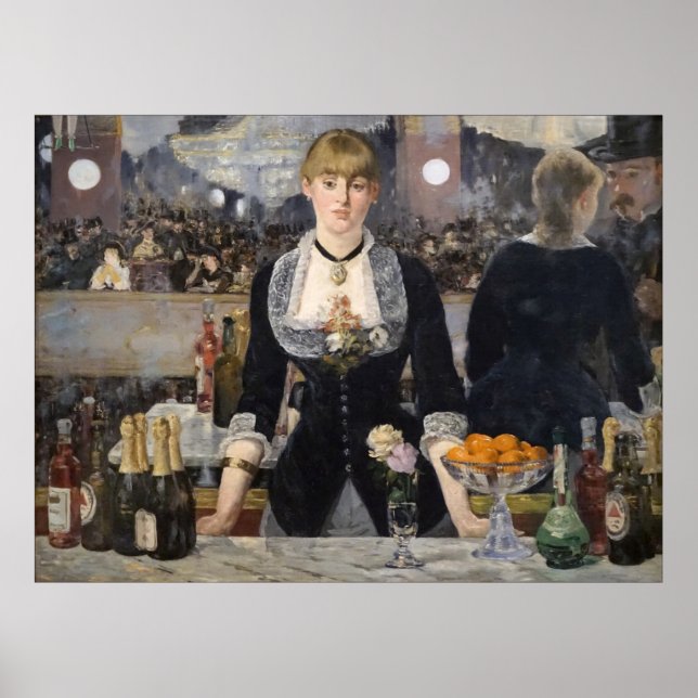 Póster Chica de bar victoriano en Folies Bergere, Francia (Frente)