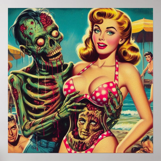 Póster Chica de Beach Zombie (Frente)