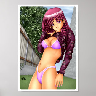Póster Chica de Bikini Anime