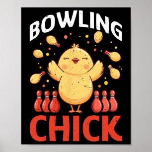 Póster Chica de Bolos Chistes Divertidos de Bolos