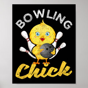 Póster Chica de bolos Jugadoras divertidas de bolos Mujer