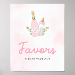 Póster Chica de botellas de Poppin Baby Shower favorece e