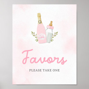 Póster Chica de botellas de Poppin Baby Shower favorece e