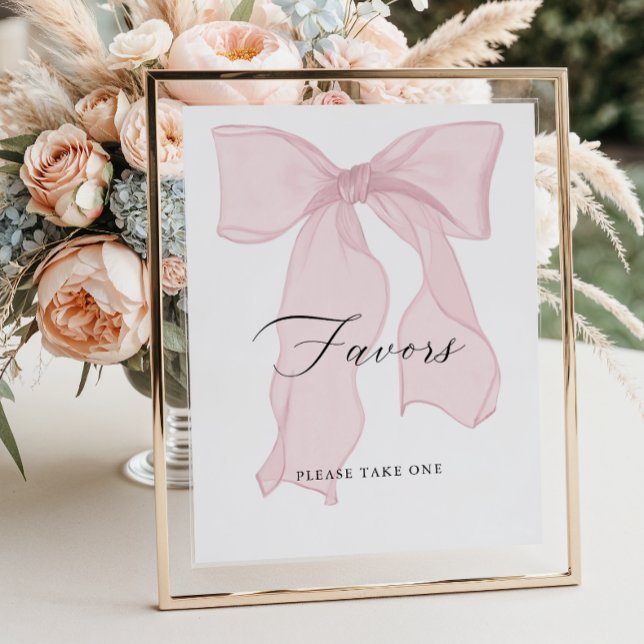 Póster Chica de Bow rosa Baby Shower favorece (Subido por el creador)