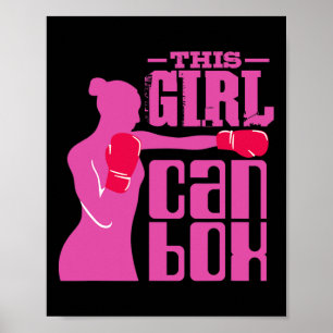 Póster Chica de boxeo de fitness con guantes - Me encanta