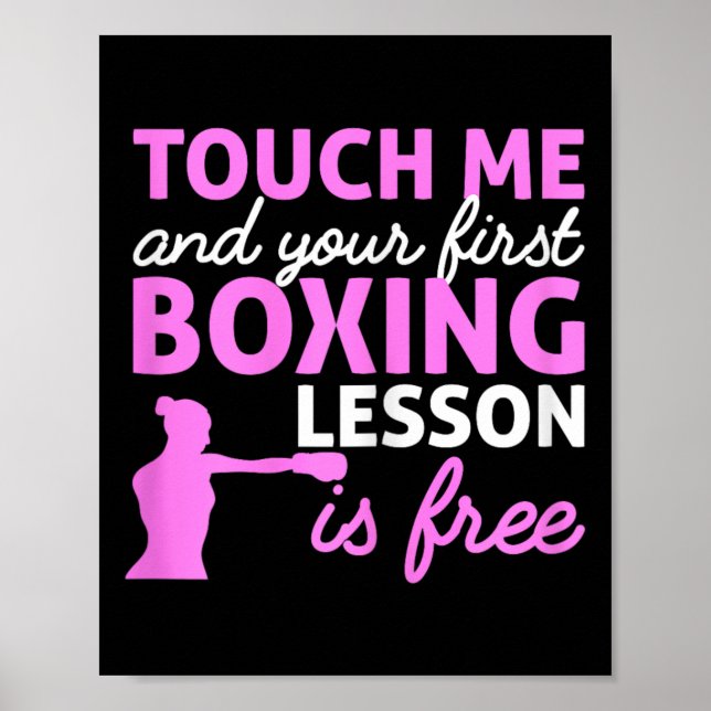 Póster Chica De Boxeo Tócame Y Tu Primera Lección De Boxe (Frente)