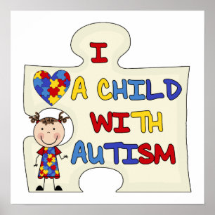 Póster Chica de Brunette para niños con autismo 2