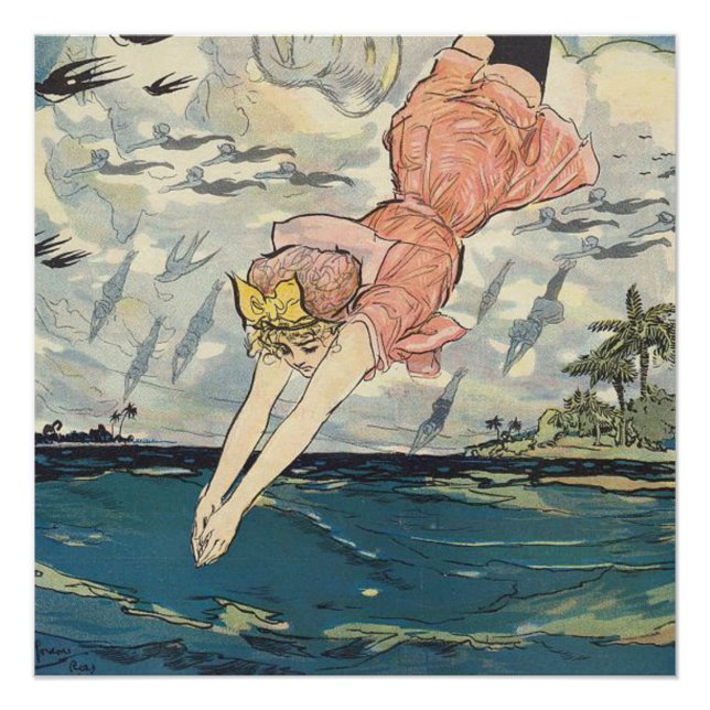 Póster Chica de buceo TOP (Anverso)
