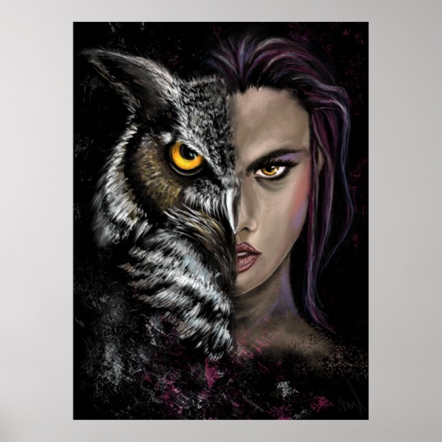 Póster Chica de búho - Poster de la colección de emocione (Frente)