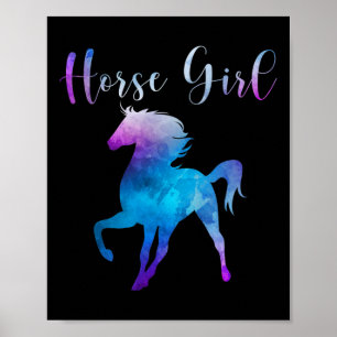 Póster Chica de Caballos Ama Granja Propietaria del Ranch