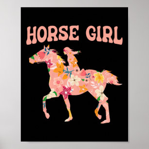 Póster Chica de caballos - Caballos de equitación H