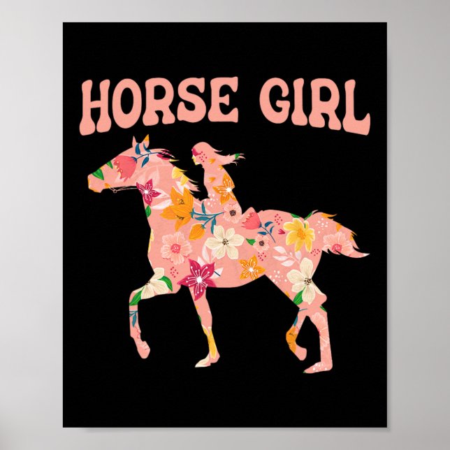 Póster Chica de caballos - Caballos de equitación H (Frente)