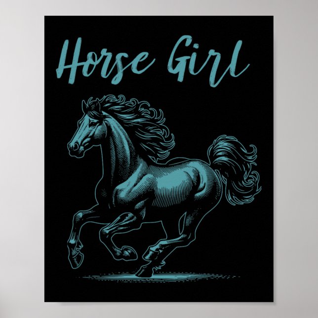 Póster Chica de Caballos Jinete Ecuestre (Frente)