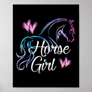 Póster Chica de caballos Jinete Ecuestre Teen Tween Kid W