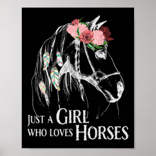 Póster Chica de caballos - Pony de la Cuta - Crazy Horseb