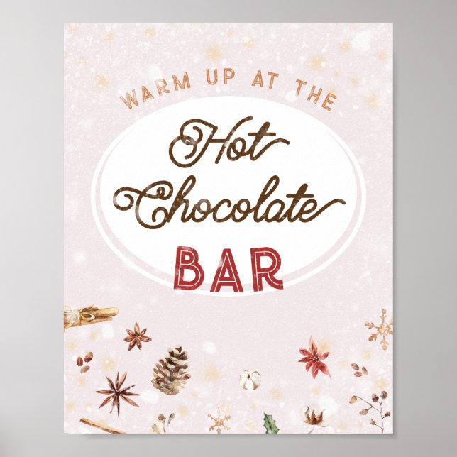 Póster Chica de cacao de chocolate caliente Baby Shower S (Frente)