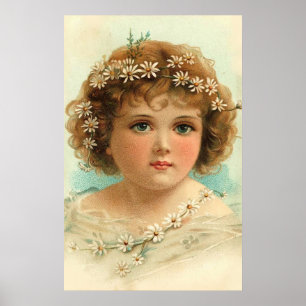 Póster Chica de cadena de margarita