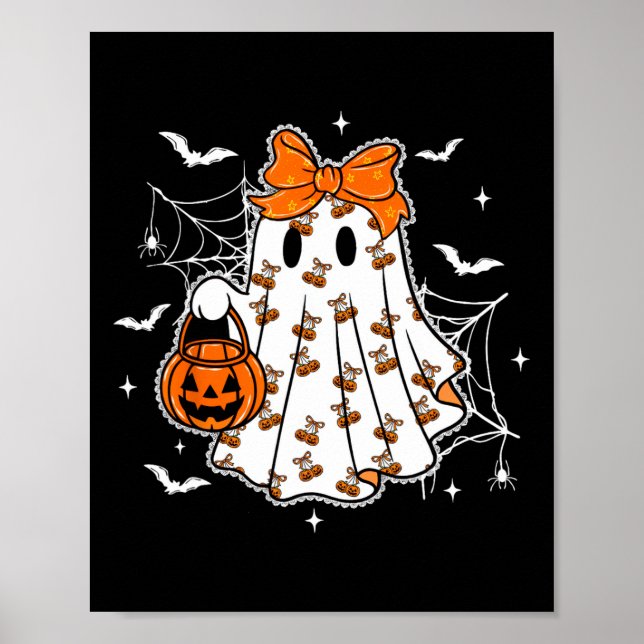 Póster Chica de calabaza fantasma de Halloween Cuquette S (Frente)