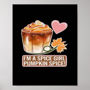 Póster Chica de calabaza otoño Pegatina latte