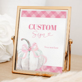 Póster Chica de calabaza rosada Preppy Primer Rótulo Pers