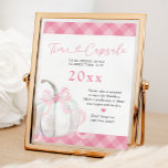 Póster Chica de calabaza rosada Preppy Primera cápsula de<br><div class="desc">Chica de calabaza rosada Preppy Primera cápsula de cumpleaños</div>