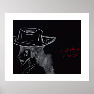 Póster Chica de campo contemplando cartel
