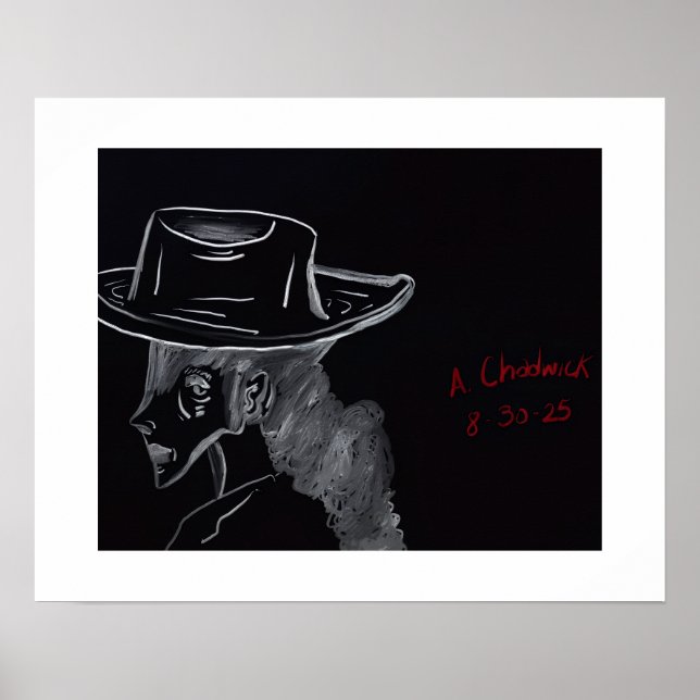 Póster Chica de campo contemplando cartel (Frente)
