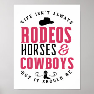 Póster Chica de campo Rodeo Caballo Lover Cowboy Boots Go