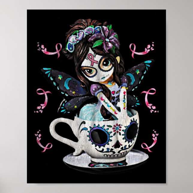 Póster Chica de Cáncer de Mama Rastreador de Azúcar Hallo (Frente)