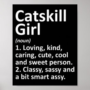 Póster Chica de Catskill Ny Nueva York Divertida Ciudad H