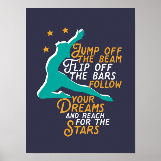 Póster Chica de citas deportivas de gimnasia inspiradora (Frente)