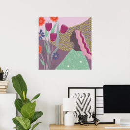 Póster chica de colores veraniegos