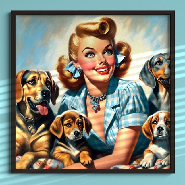 Póster Chica de cosecha cutánea con cachorros (Subido por el creador)