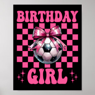 Póster Chica de Cumpleaños Chica de Fútbol Mamá de Fútbol