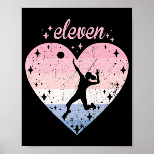 Póster Chica de cumpleaños de voleibol lindo de un año