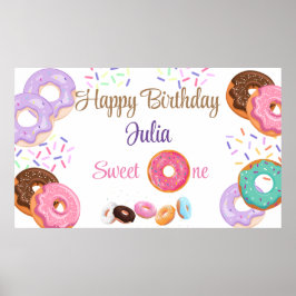 Póster Chica de cumpleaños Donut