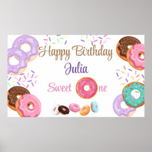 Póster Chica de cumpleaños Donut