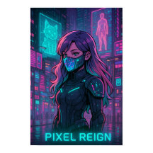 Chica de Cyberpunk Anime - Ciudad Pixel