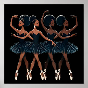 Póster Chica de danza ballet afroamericana negra