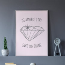 Chica de diamantes Shine Rubor Poster