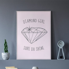 Póster Chica de diamantes Shine Rubor Poster