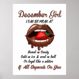 Póster Chica De Diciembre Puedo Ser Mentiroso Como Dulce