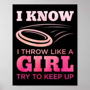 Póster Chica de Disc Golf Divertida Regalo de Jugadora de