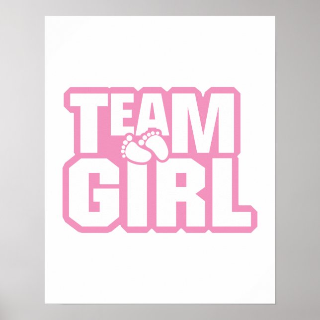 Póster Chica de equipo Baby Shower Género revelar Fiesta  (Frente)