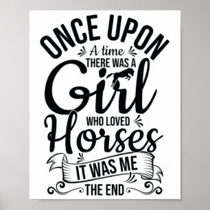 Póster Chica de equitación Divertido Chica de caballos en