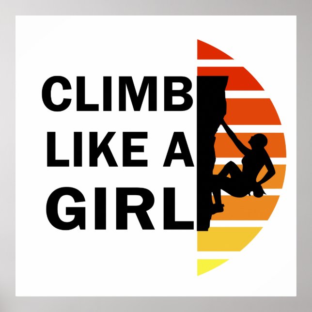 Póster chica de escalada en roca (Frente)