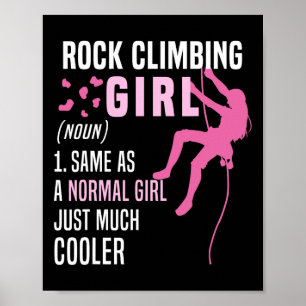 Póster Chica de escalada en roca como una chica normal di